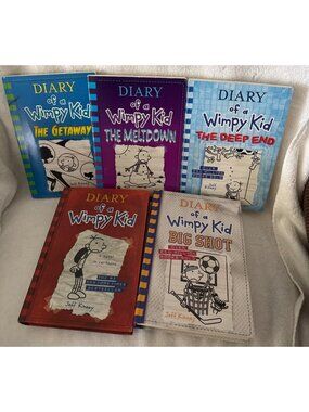 Diary Of A Wimpy Kid Book Set By Jeff Kinney 5 Hardcover Titles: The Getaway The